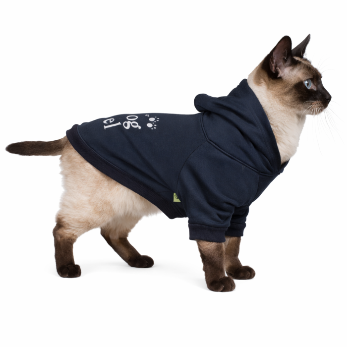 Осінньо-весняна толстовка для котів та кішок "Top Model", темно-синя, розмір L