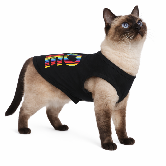 Летняя майка для котов и кошек "Love", черная, размер L