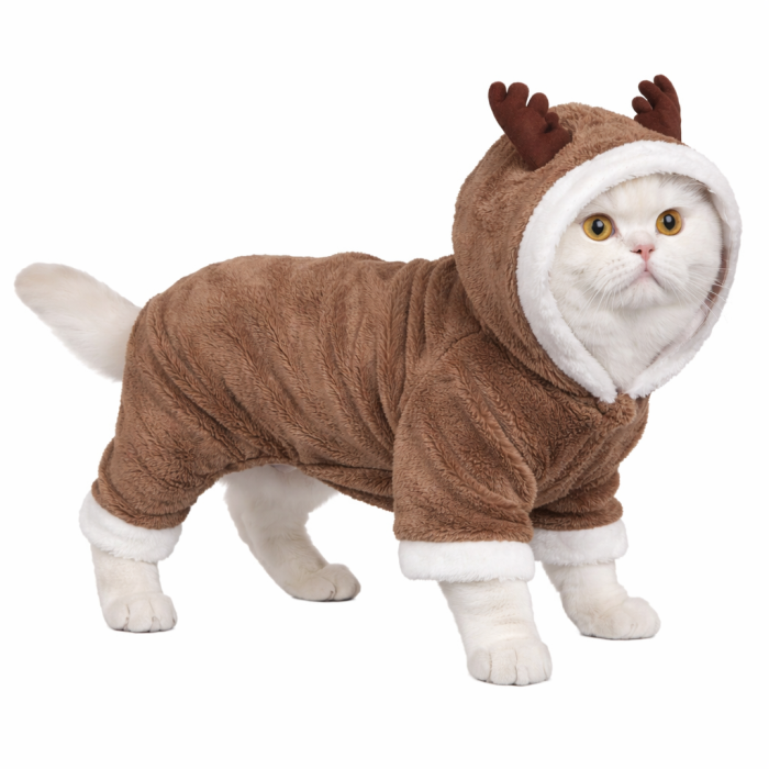 Демісезонний костюм комбінезон для котів та кішок Олень, коричневий, розмір 2XL