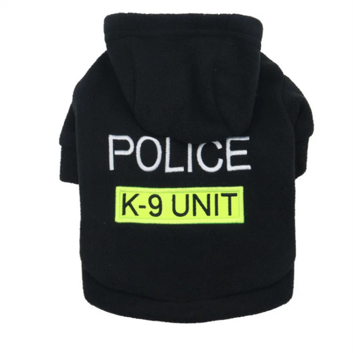 Зимова толстовка для котів та кішок на липучці "Polis" з капюшоном, чорна, розмір L