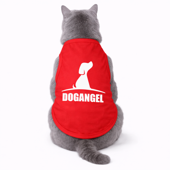 Летняя трикотажная майка для котов и кошек "Dog Angel", красная, размер 4XL