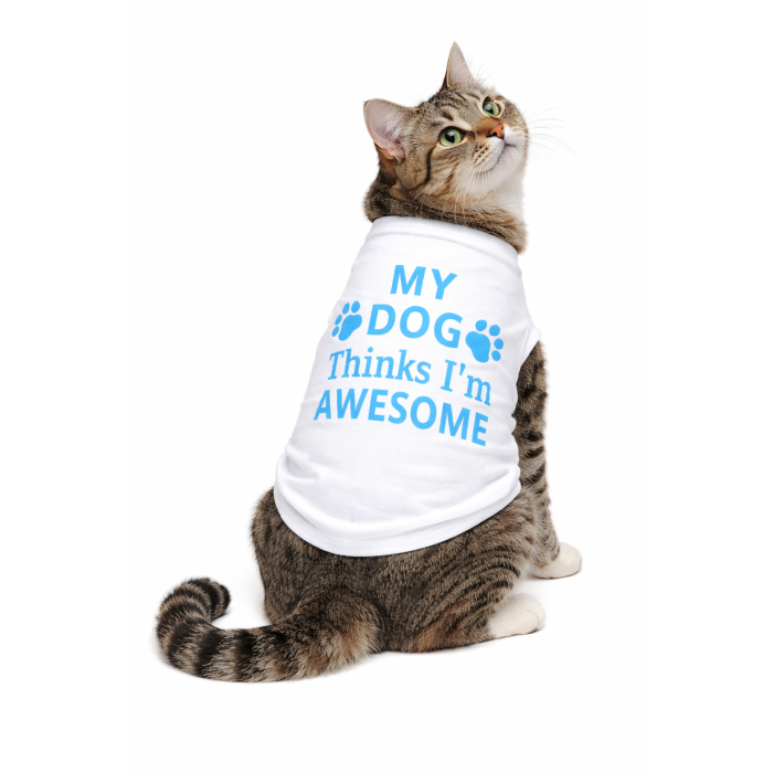 Літня футболка для котів та кішок "My Dog", біла, розмір M
