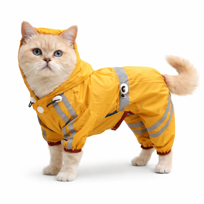 Демісезонний комбінезон дощовик для котів та кішок "Professional", жовтий, розмір S