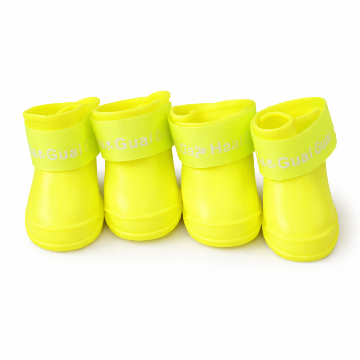Демісезонні гумові чоботи для котів та кішок водонепроникні "Rain", жовті, розмір 4