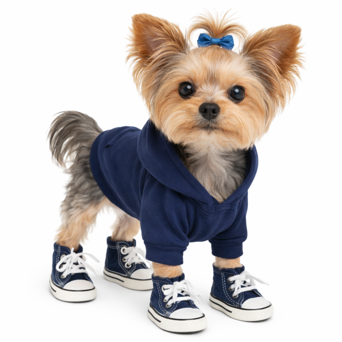 Осінньо-весняне худі з кишенею та капюшоном для собак "Однотон", синя, розмір S