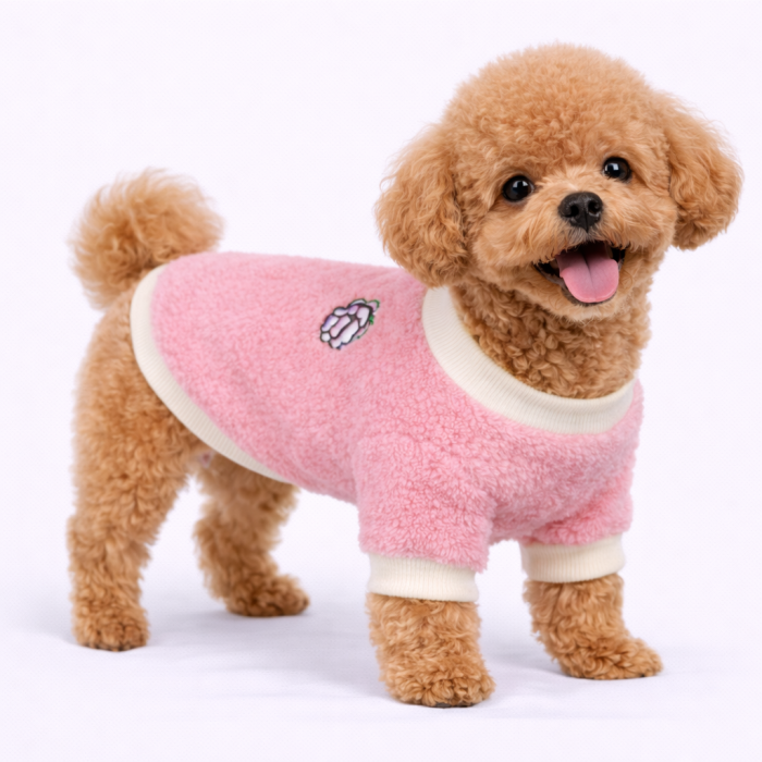 Осеннее-весенний махровый свитер для собак "Виноград", фиолетовый, размер XS