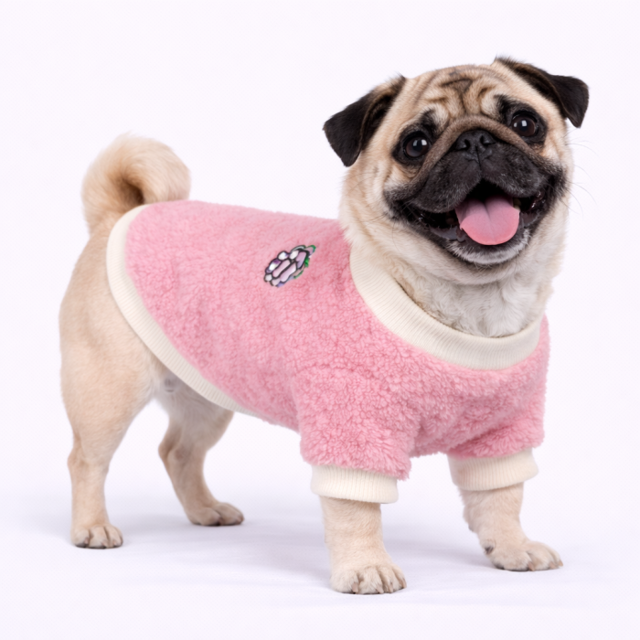 Осеннее-весенний махровый свитер для собак "Виноград", фиолетовый, размер M