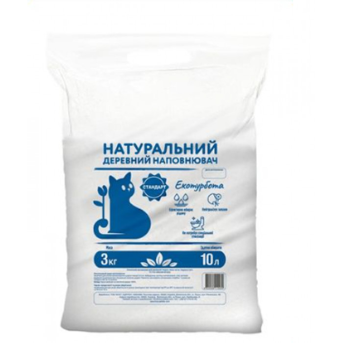 Наполнитель гигиенический натуральный на древесной основе для туалетов котов и кошек 3 кг