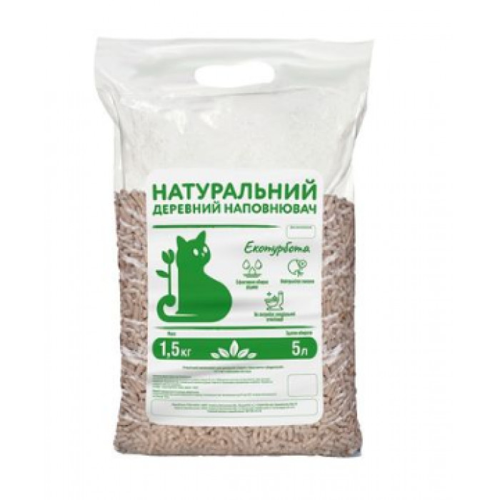 Наполнитель гигиенический натуральный на древесной основе Стандарт + для туалетов котов и кошек 1,5 кг