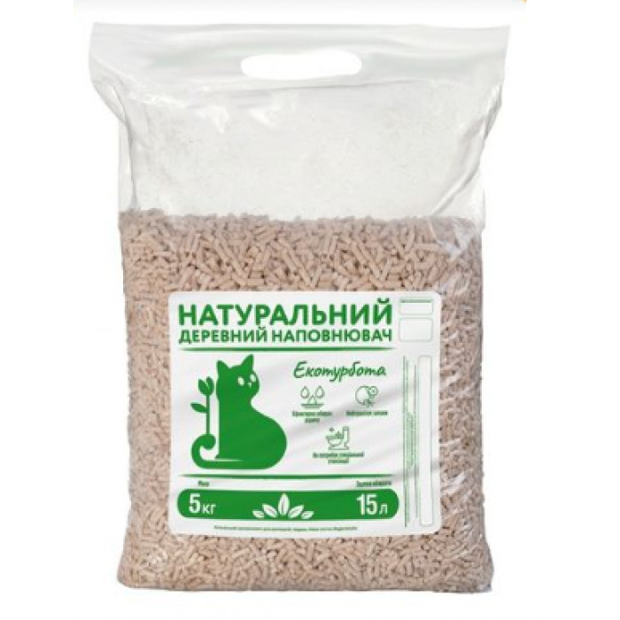 Наполнитель гигиенический натуральный на древесной основе Стандарт + для туалетов котов и кошек 5 кг