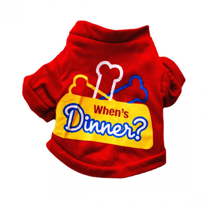 Світшот для котів «Коли обід?» червоний, розмір S