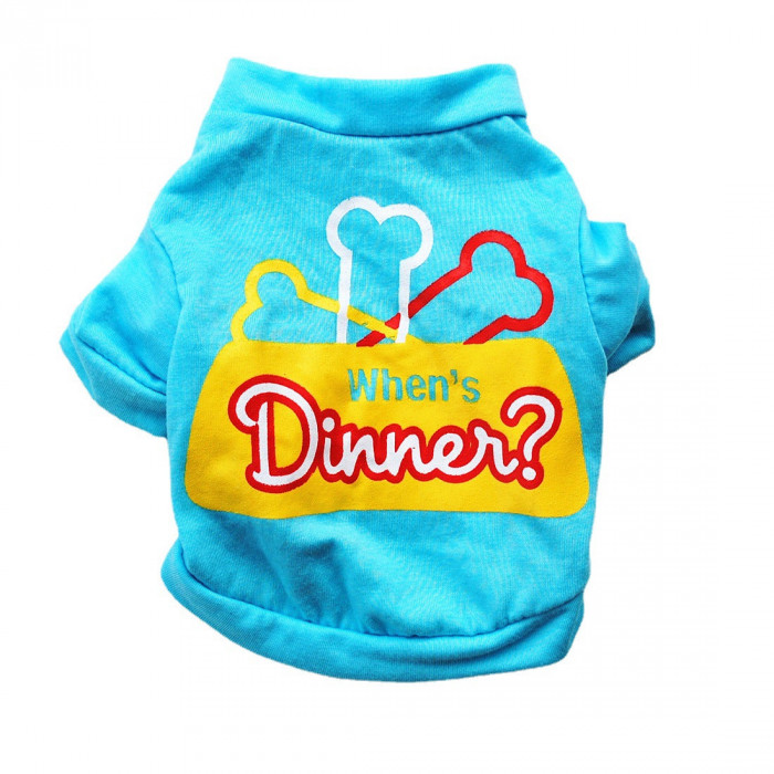 Свитшот для собак "Когда обед?" голубой, размер S