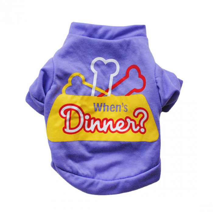 Світшот для котів «Коли обід?» фіолетовий, розмір S