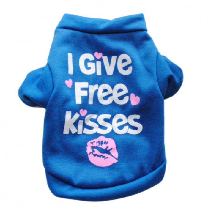 Світшот для котів «Free kisses» синій, розмір S