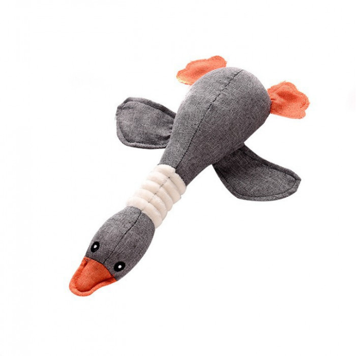 Игрушка для собак жевательная качка PLUSH DUCK DOG TOY 33 см Серая
