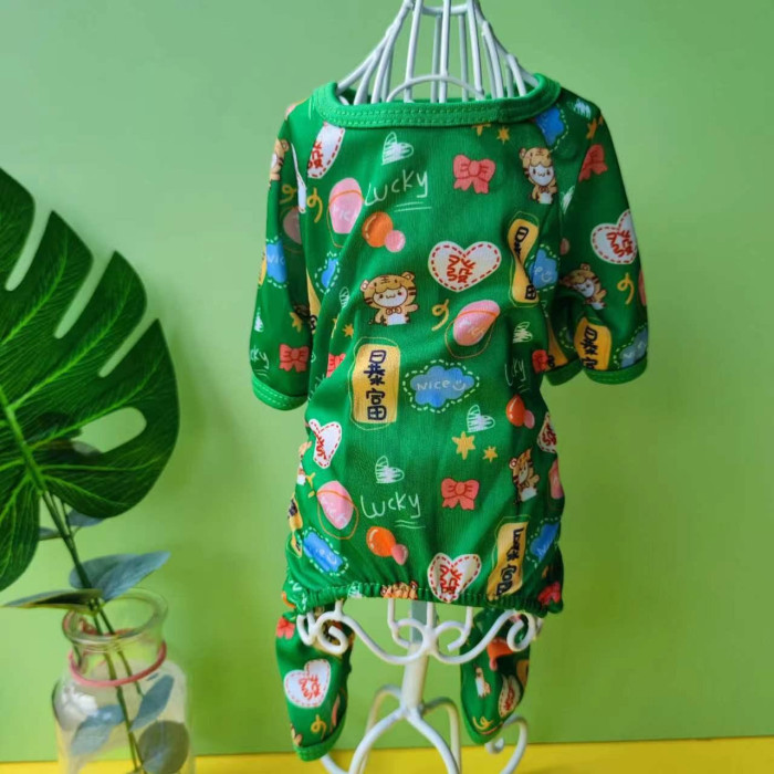 Піжама для собак "Lucky", зелена, розмір L