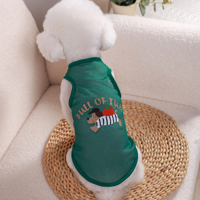 Сітчаста майка для собак "Full of tun", зелена, розмір 2XL