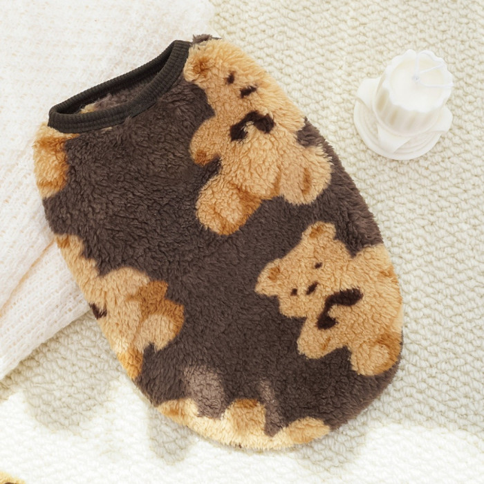 Коричневий флісовий жилет для котів Ведмедик 4XL