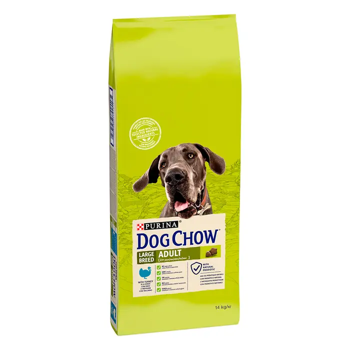 Сухой корм DOG CHOW Large Breed Adult 2+ для взрослых собак крупных пород, с индейкой, 14 кг