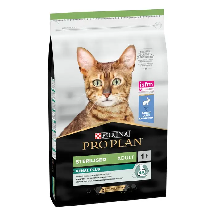 Сухий корм PRO PLAN Sterilised Adult 1+ Renal Plus для дорослих стерилізованих котів, з кроликом, 10 кг
