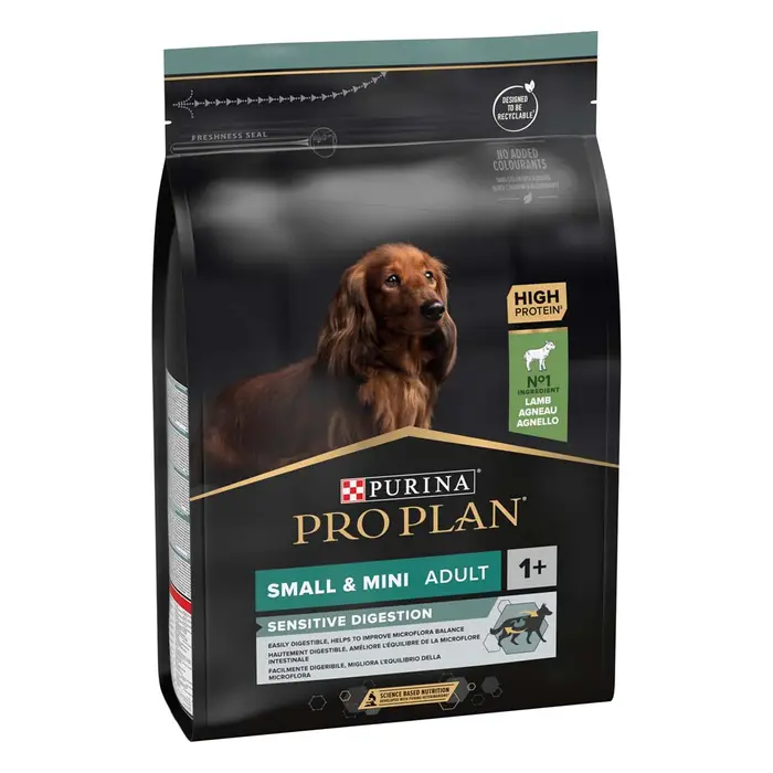 Сухий корм PRO PLAN Small&Mini Adult 1+ Sensitive Digestion для дорослих собак малих порід, з чутливим травленням, з ягням, 3 кг