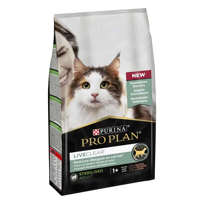 Сухой корм PRO PLAN LiveClear Sterilised Adult 1+ для взрослых кошек для уменьшения аллергенов на шерсти и после стерилизации, с