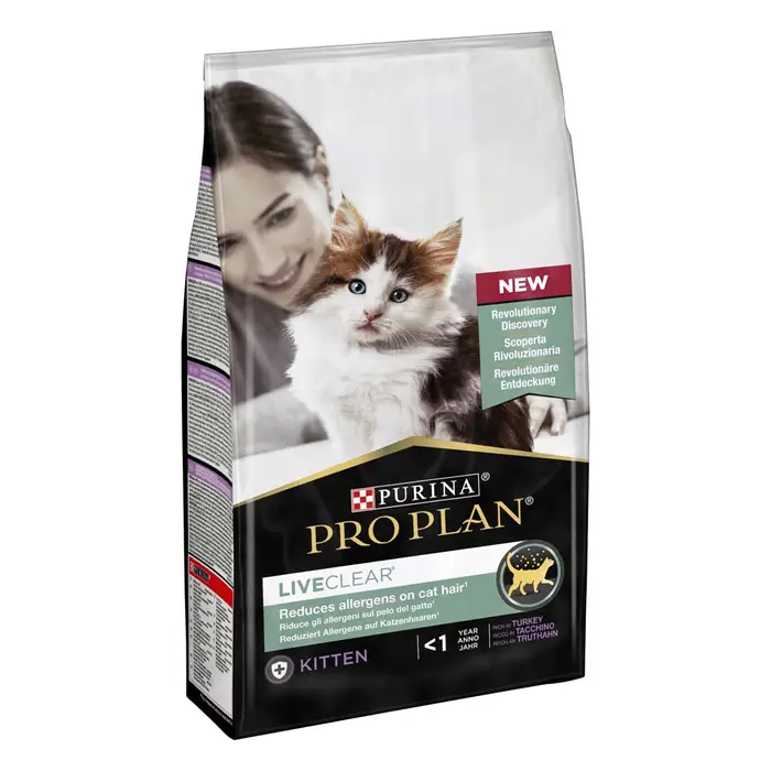 Сухой корм PRO PLAN LiveClear Kitten <1 для котят для уменьшения аллергенов на шерсти, с индейкой, 1.4 кг
