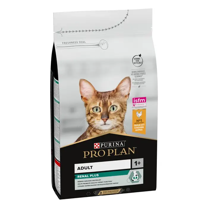 Сухой корм PRO PLAN Adult 1+ Renal Plus для взрослых кошек, с курицей, 1.5 кг