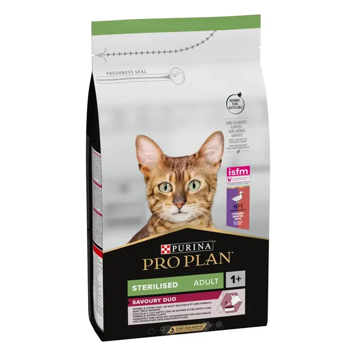 Сухий корм PRO PLAN Sterilised Adult 1+ Savoury Duo для дорослих стерилізованих котів, з качкою та печінкою, 1.5 кг
