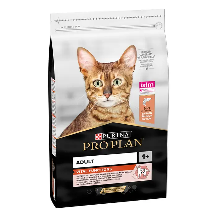 Сухой корм PRO PLAN Adult 1+ Vital Functions для взрослых кошек, с лососем, 10 кг