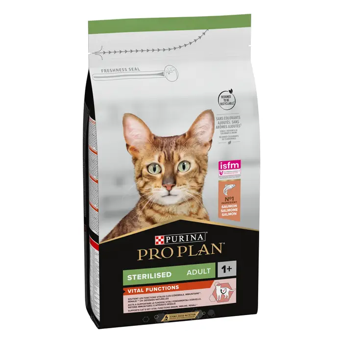 Сухий корм PRO PLAN Sterilised Adult 1+ Vital Functions для дорослих стерилізованих котів, з лососем, 1.5 кг