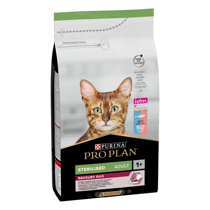 Сухий корм PRO PLAN Sterilised Adult 1+ Savoury Duo для дорослих стерилізованих котів, з тріскою та фореллю, 1.5 кг