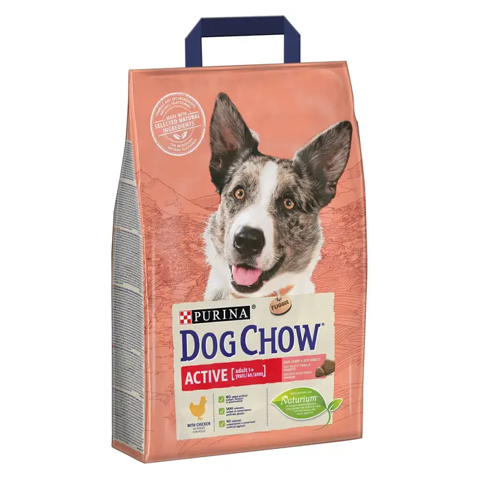 Сухой корм DOG CHOW Active Adult 1+ для взрослых собак с повышенной активностью, с курицей, 2.5 кг