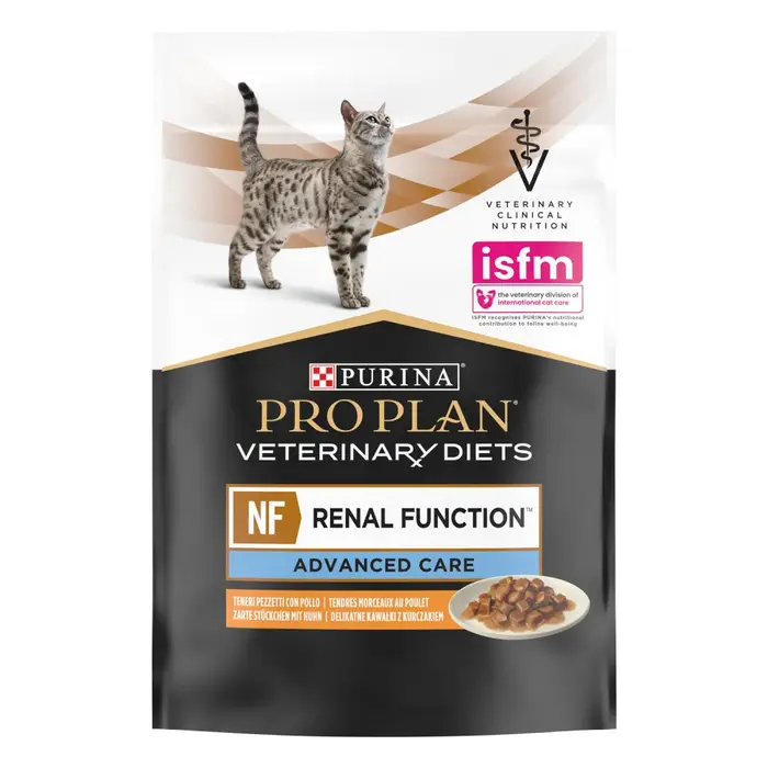 Блок (10 шт.) Вологий дієтичний корм PRO PLAN VETERINARY DIETS NF Renal Function Advanced Care для дорослих котів при патології нирок, з куркою, 10х85 г