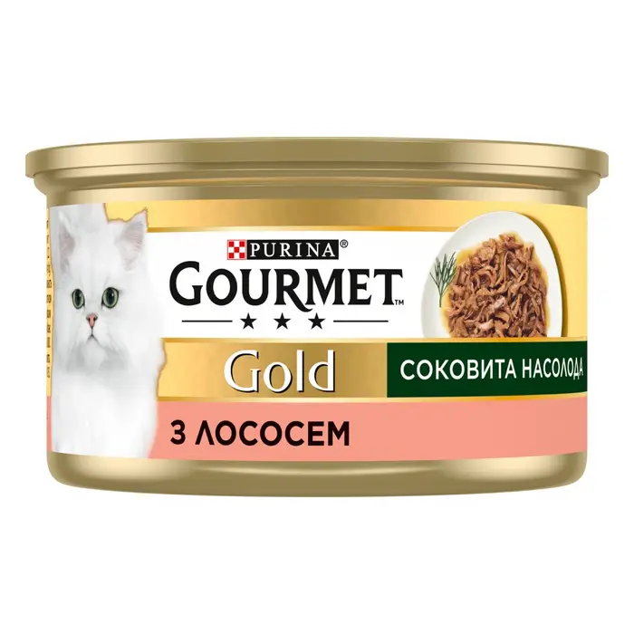 Блок (24 шт.) Вологий корм GOURMET Gold "Соковита насолода" для дорослих котів, з лососем, 85 г