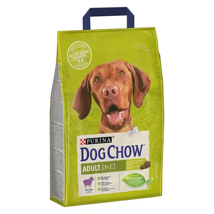 Сухой корм DOG CHOW Adult 1+ для взрослых собак, с ягненком, 2.5 кг