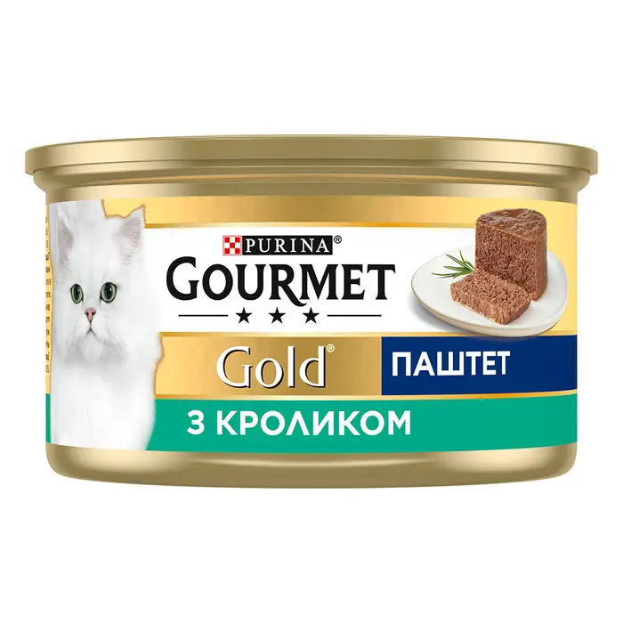 Блок (24 шт.) Вологий корм GOURMET Gold для дорослих котів, паштет, з кроликом, 85 г