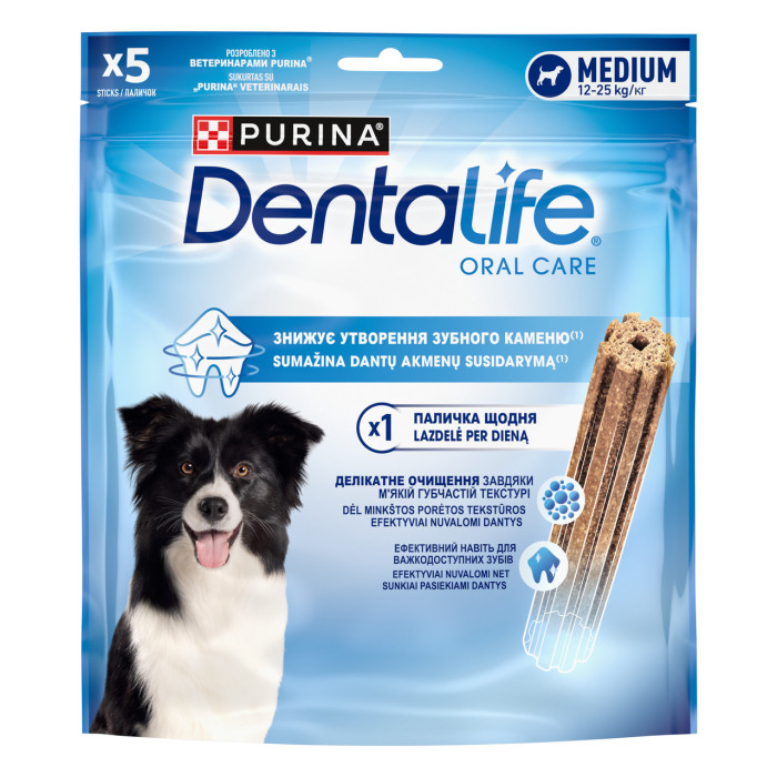 Блок (6 шт.) Лакомство DENTALIFE Medium для взрослых собак средних пород, для поддержания здоровья полости рта, 115 г