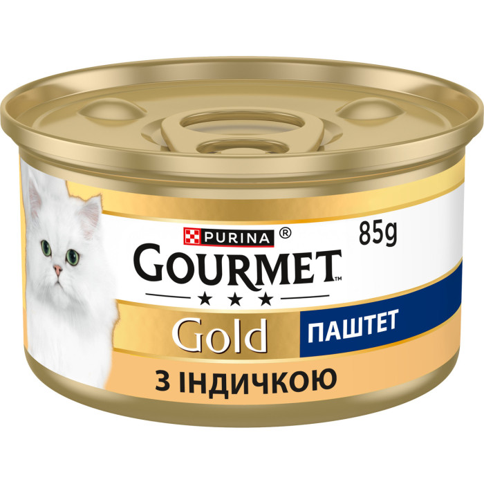 Блок (24 шт.) Влажный корм GOURMET Gold для взрослых кошек, паштет, с индейкой, 85 г