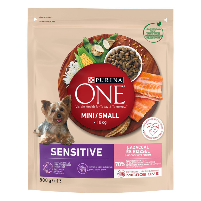 Сухой корм PURINA ONE Mini/Small <10 кг Sensitive Duo для взрослых собак мелких пород, с чувствительным пищеварением