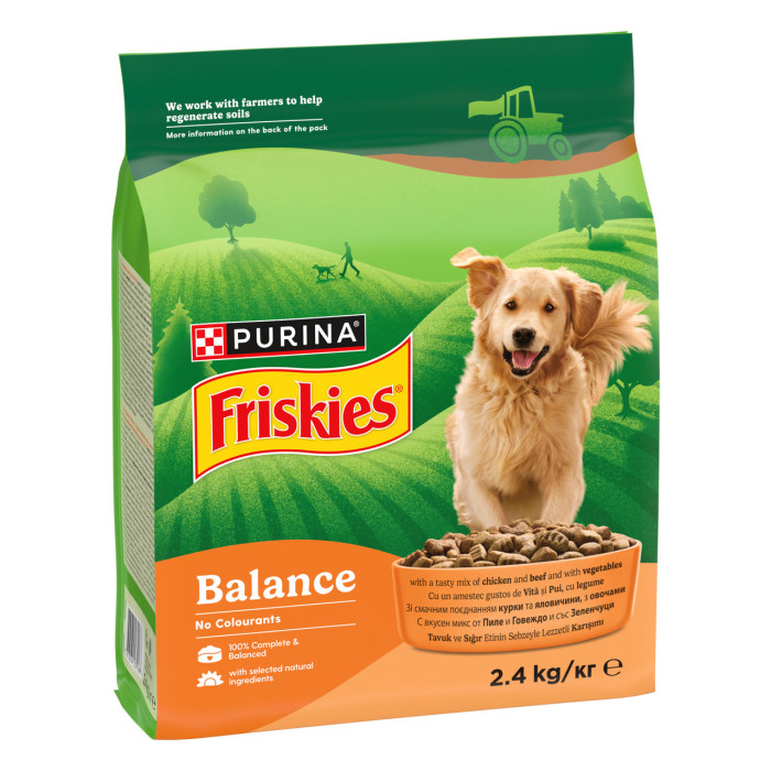 Сухий корм FRISKIES Balance (Баланс) для дорослих собак, з куркою, яловичиною та овочами, 2.4 кг