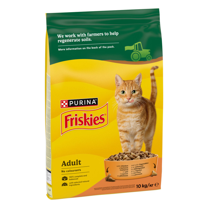 Сухой корм FRISKIES для взрослых кошек, с курицей и овощами, 10 кг