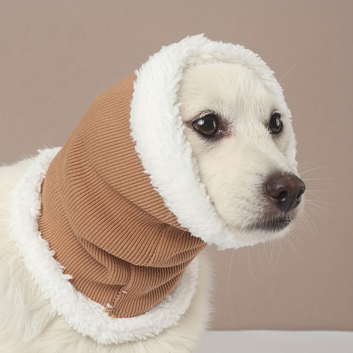 Утеплений комір (баф) для котів PetStyle, зимовий захисний шарф для шиї Коричневий L