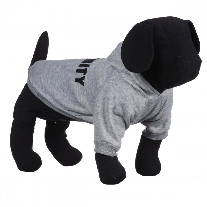 Осінньо-весняне худі для собак "Security" з капюшоном, сіре, розмір L