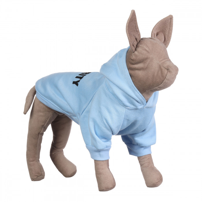 Осінньо-весняне худі для котів та кішок "Security" з капюшоном, блакитне, розмір S