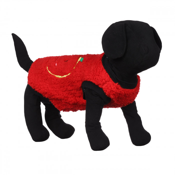 Зимняя флисовая жилетка для собак "Яблоко", красная, размер S