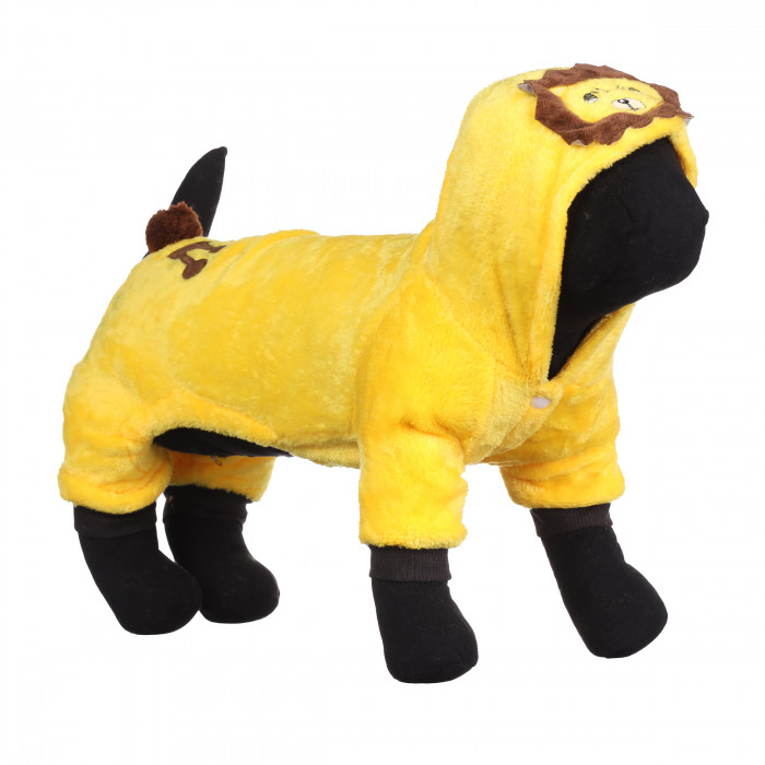 Демисезонный костюм комбинезон для собак Лев, желтый, размер S