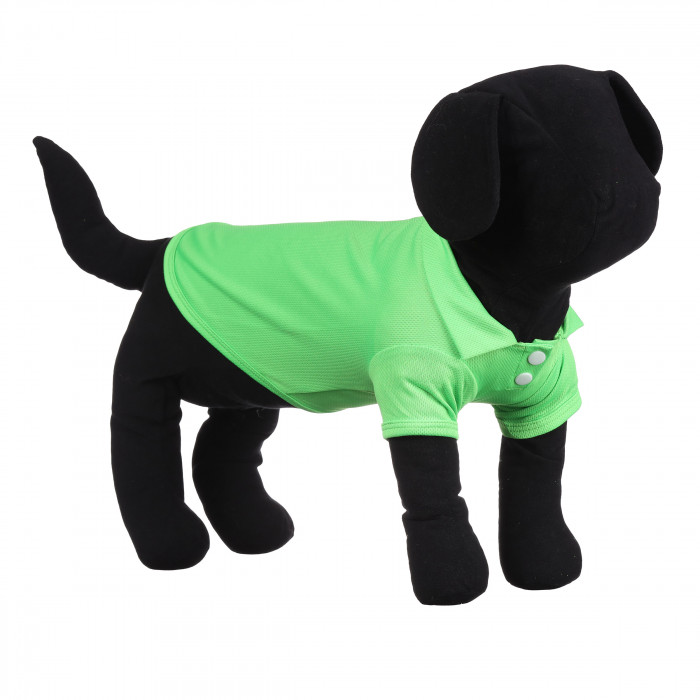 Летняя футболка для собак "Поло", зеленая, размер L