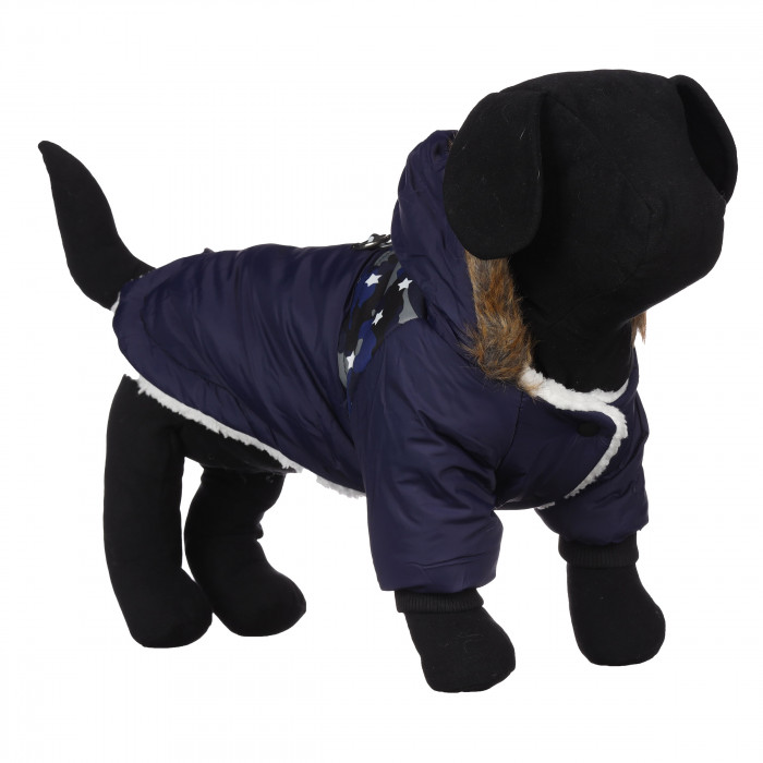 Тепла зимова курточка з капюшоном для собак "Jacket", синя, розмір 2XL