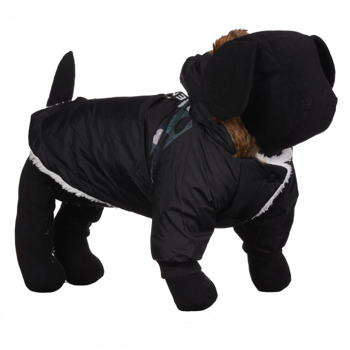 Теплая зимняя курточка с капюшоном для собак "Jacket", черная, размер M